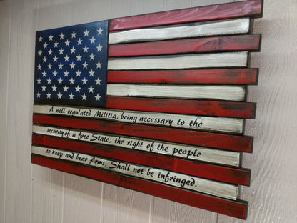 Deluxe 3 Compartment Gun Concealment Case (Traditional American Flag Designs)
