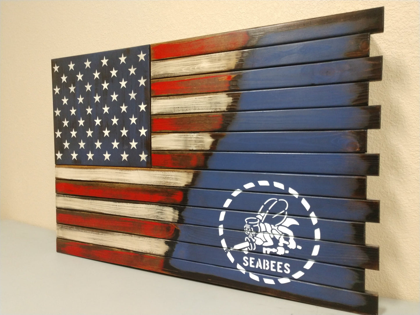 Small 2 Compartment Gun Case - Half Flag & Half Logo Designs