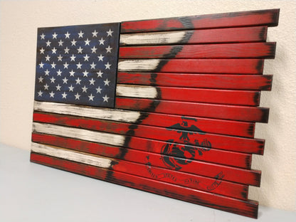 Small 2 Compartment Gun Case - Half Flag & Half Logo Designs