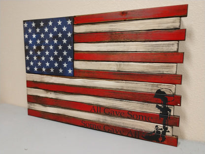 Deluxe 3 Compartment Gun Concealment Case (Traditional American Flag Designs)