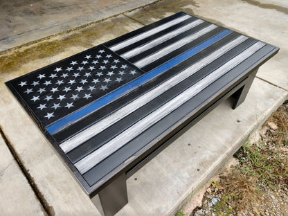 Rustic American Flag Gun Storage Coffee Table