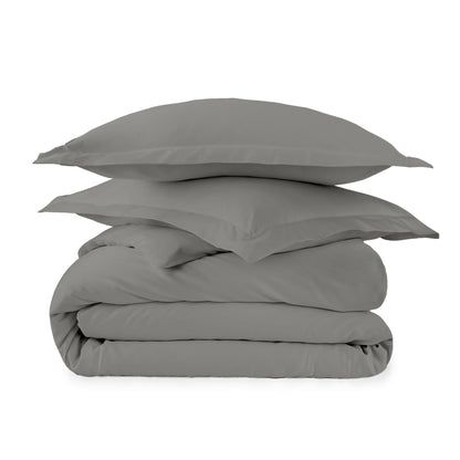 Organic Cotton Duvet Cover - 300 Thread Count Soft Breathable Bedding Set with Button Closure