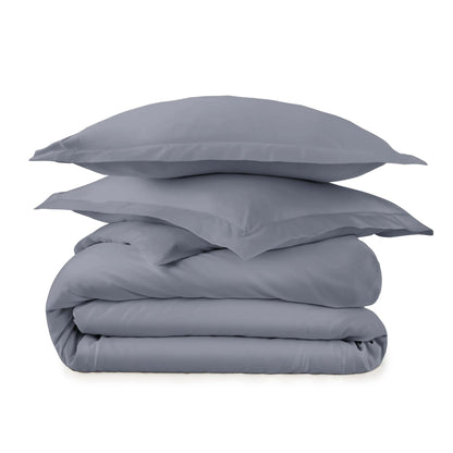 Organic Cotton Duvet Cover - 300 Thread Count Soft Breathable Bedding Set with Button Closure