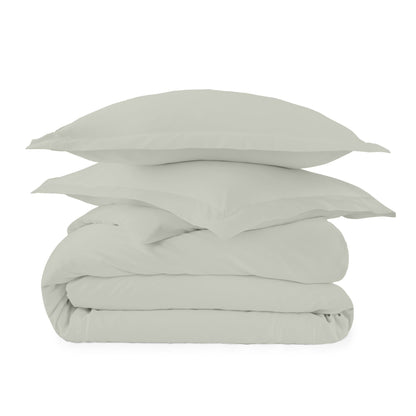 Organic Cotton Duvet Cover - 300 Thread Count Soft Breathable Bedding Set with Button Closure