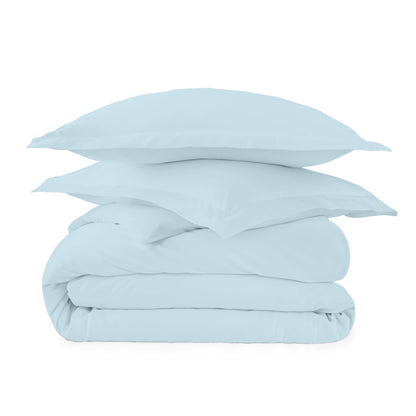 Organic Cotton Duvet Cover - 300 Thread Count Soft Breathable Bedding Set with Button Closure