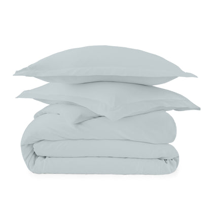 Organic Cotton Duvet Cover - 300 Thread Count Soft Breathable Bedding Set with Button Closure