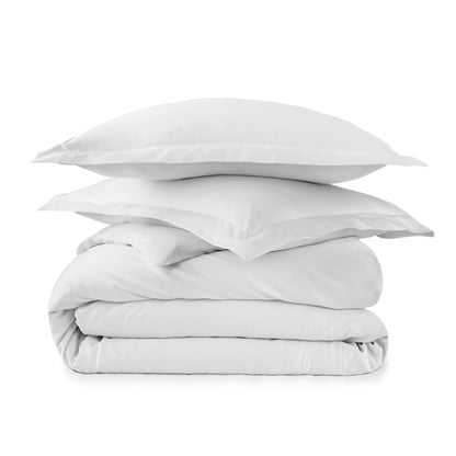 Organic Cotton Duvet Cover - 300 Thread Count Soft Breathable Bedding Set with Button Closure