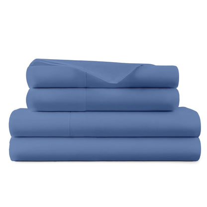 270 TC Percale Sheets - Organic Cotton Percale Sheet Set with Picoting Embroidery