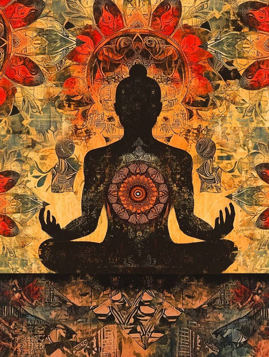 Batik Buddha - Zen Art for Meditation Home Decor Wall Art Prints – 8″x10″ Artwork – 11″x14″ Matte