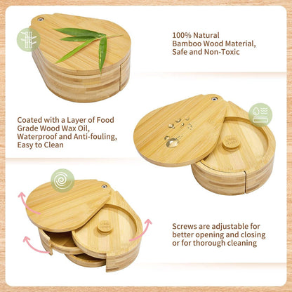 Tier Bar Glass Rimmer Bamboo Wood Sugar Salt Box with Sponge