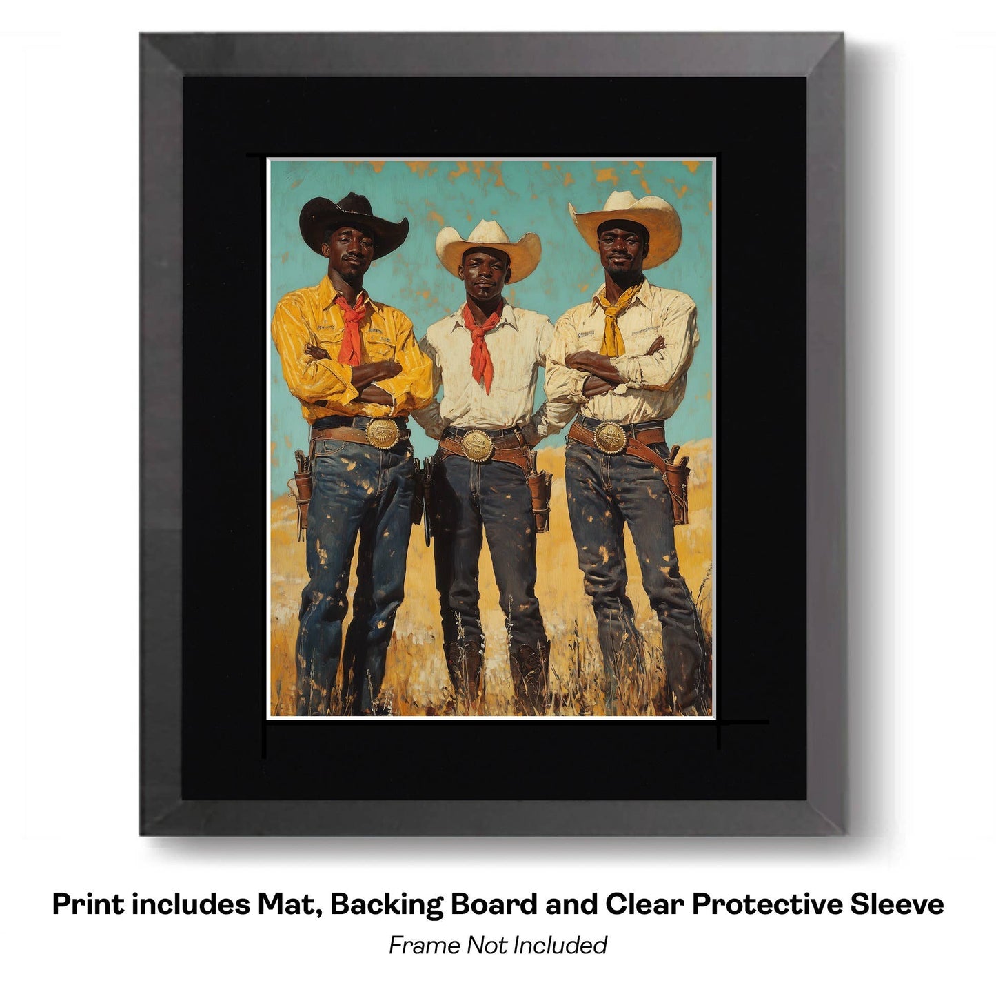 Handsome Cowboy Trio - Cowboy Western Art Prints 8"x10" Artwork