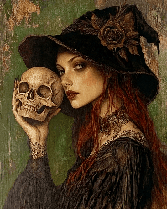 Goth Witch & Skull Art Prints - Gothic 8"x10" Artwork