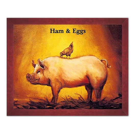 Ham and Egg Country Folk Kitchen Picture Framed Art Print