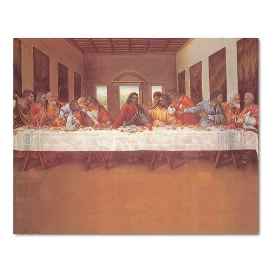 Black African American Lord Jesus & Disciples Last Supper Religious Wall Picture Art Print 16x20