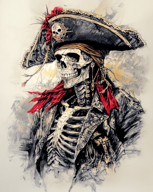 Captain Bones - Skull & Skeleton Art Prints - 8"x10" Art Print for 11"x14" Frame
