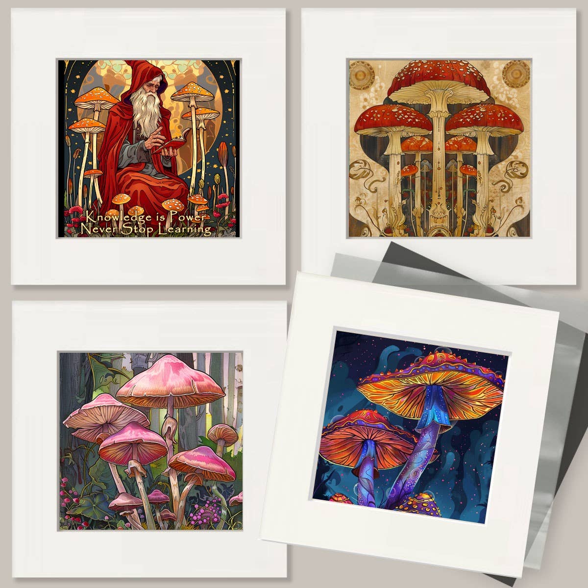 60's Shroom Art - Mushroom Art Prints - 8"x10" Art Print for 11"x14" Frame