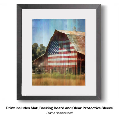 American Life- Silhouette of Cowboy - Americana Country Life Art Prints - 8"x10" Artwork for 11"x14" Frame