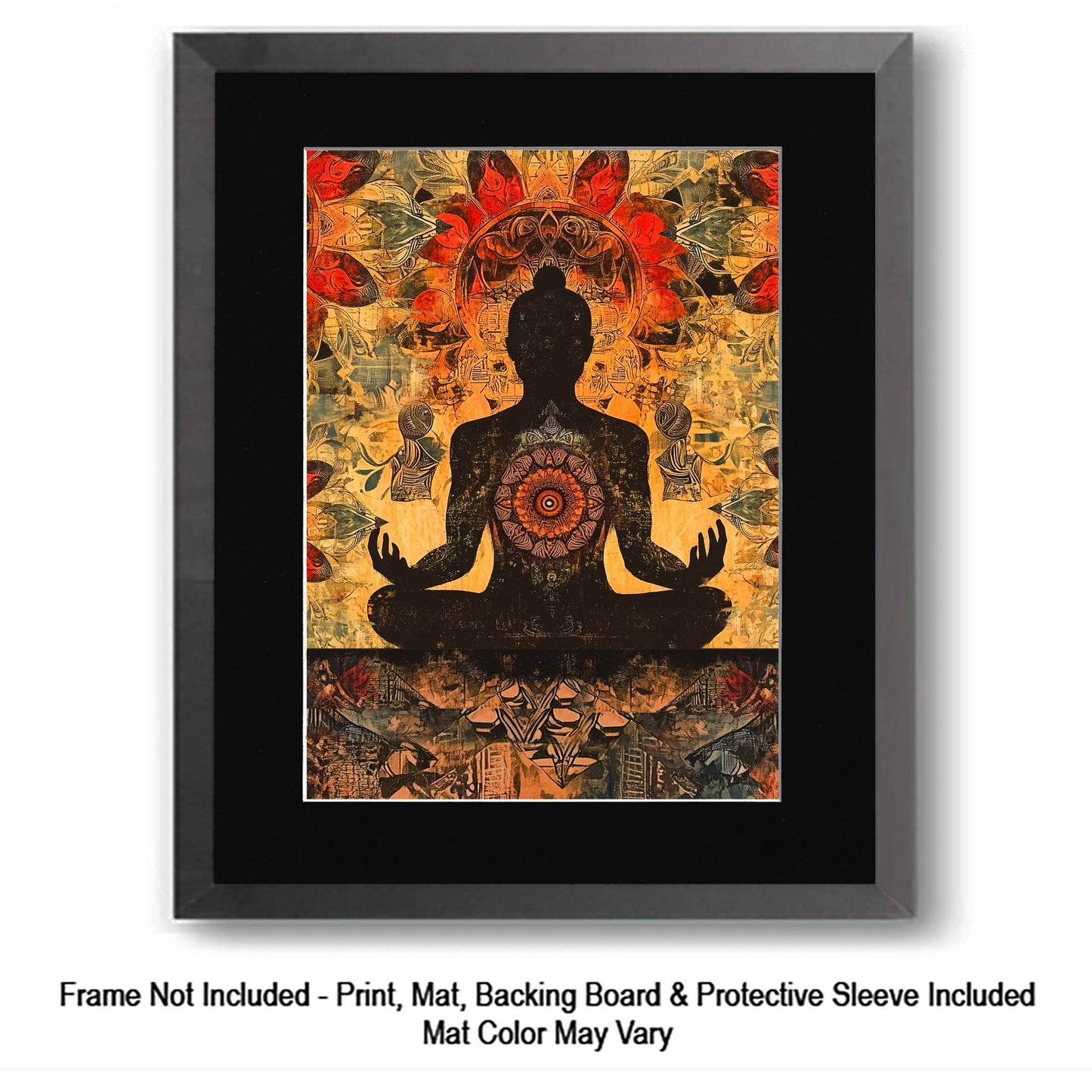 Batik Buddha - Zen Art for Meditation Home Decor Wall Art Prints – 8″x10″ Artwork – 11″x14″ Matte