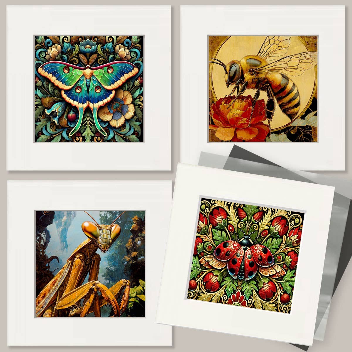Deco Luna Moth - Insect Wall Art Prints – 8″x10″ Artwork for 11″x14″ Frame