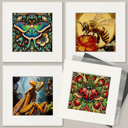 Deco Luna Moth - Insect Wall Art Prints – 8″x10″ Artwork for 11″x14″ Frame