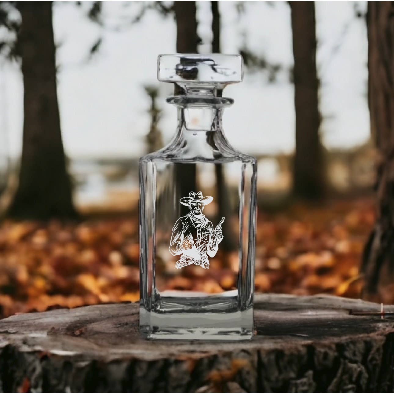 Cowboy Decanter 26oz Bourbon Whiskey Premium Glass