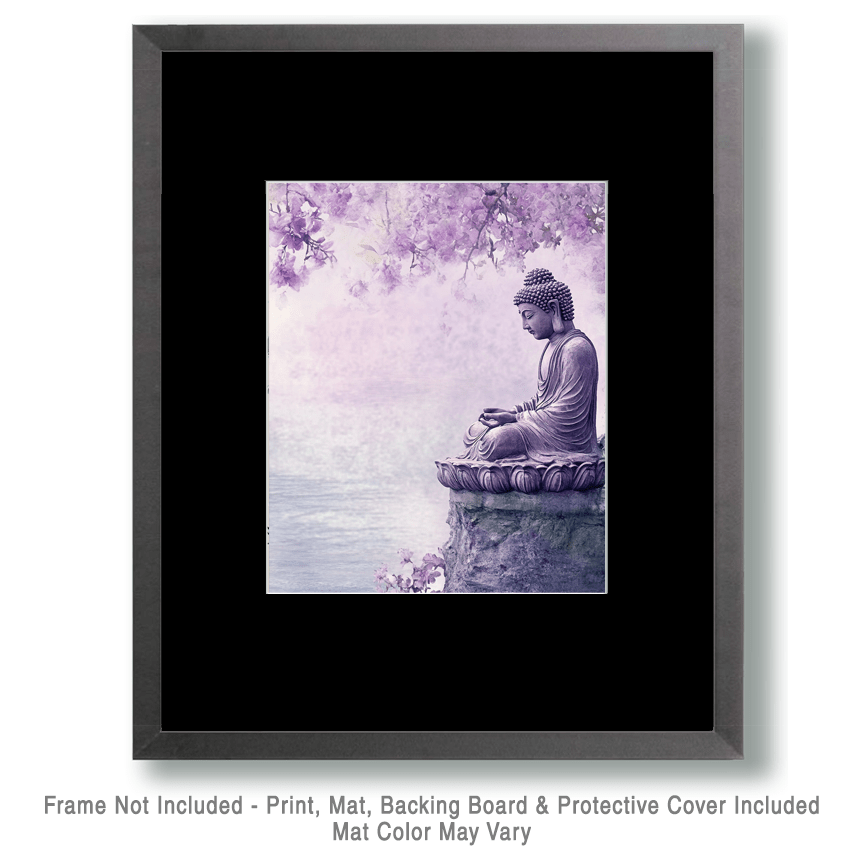 Lavender Buddha - Zen Art for Meditation Home Decor Wall Art Prints – 8″x10″ Artwork – 11″x14″ Matte