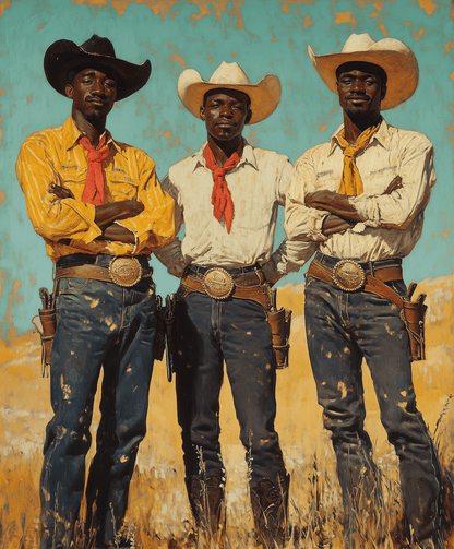 Handsome Cowboy Trio - Cowboy Western Art Prints 8"x10" Artwork
