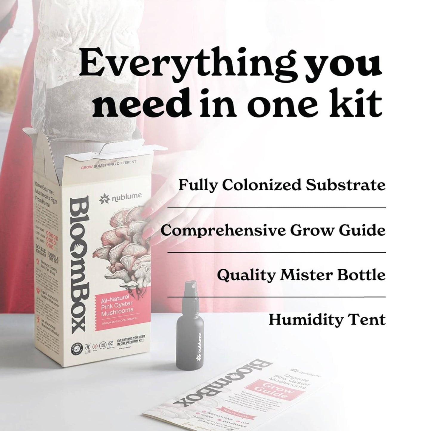 Pink Oyster Mushroom Grow Kit | DIY Indoor Garden Box | Gift