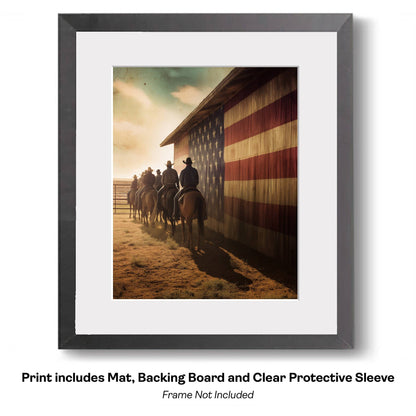 The Boys on a Sunday Ride - Americana Country Life Art Prints - 8"x10" Artwork for 11"x14" Frame