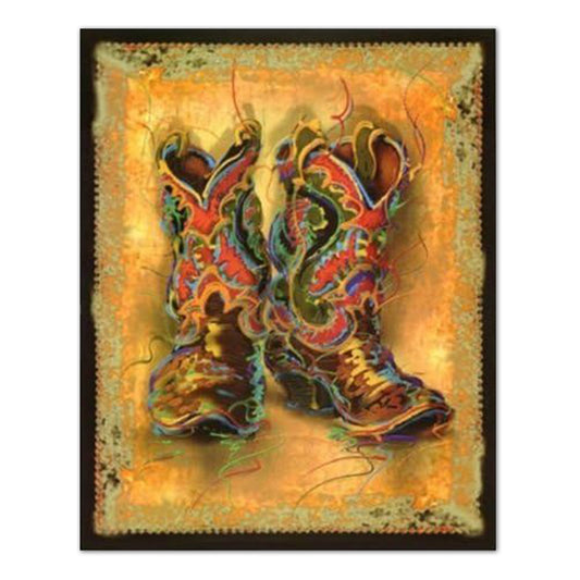 Western Rodeo Cowboy Boots Contemporary Wall Picture Art Print (with Frame Options)