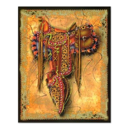 Western Rodeo Cowboy Saddle Contemporary Wall Picture Art Print