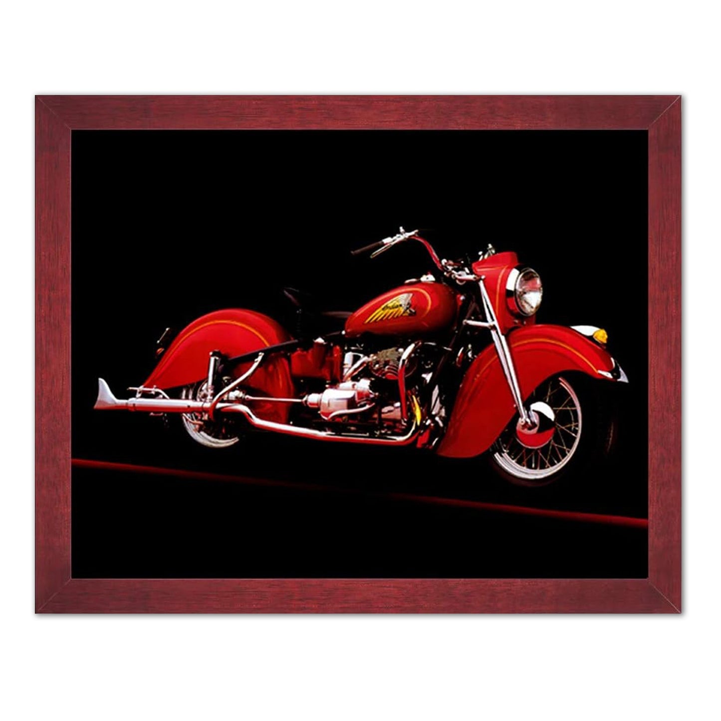 1941 Vintage Red Indian Motorcycle Picture Framed Art Print