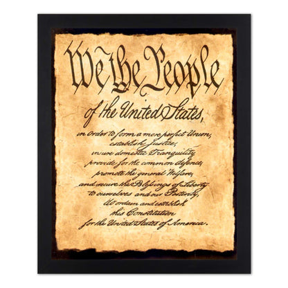 "We The People" Preamble to Constitution Democracy Bill of Rights Art Print 16x20 (with Frame Options)