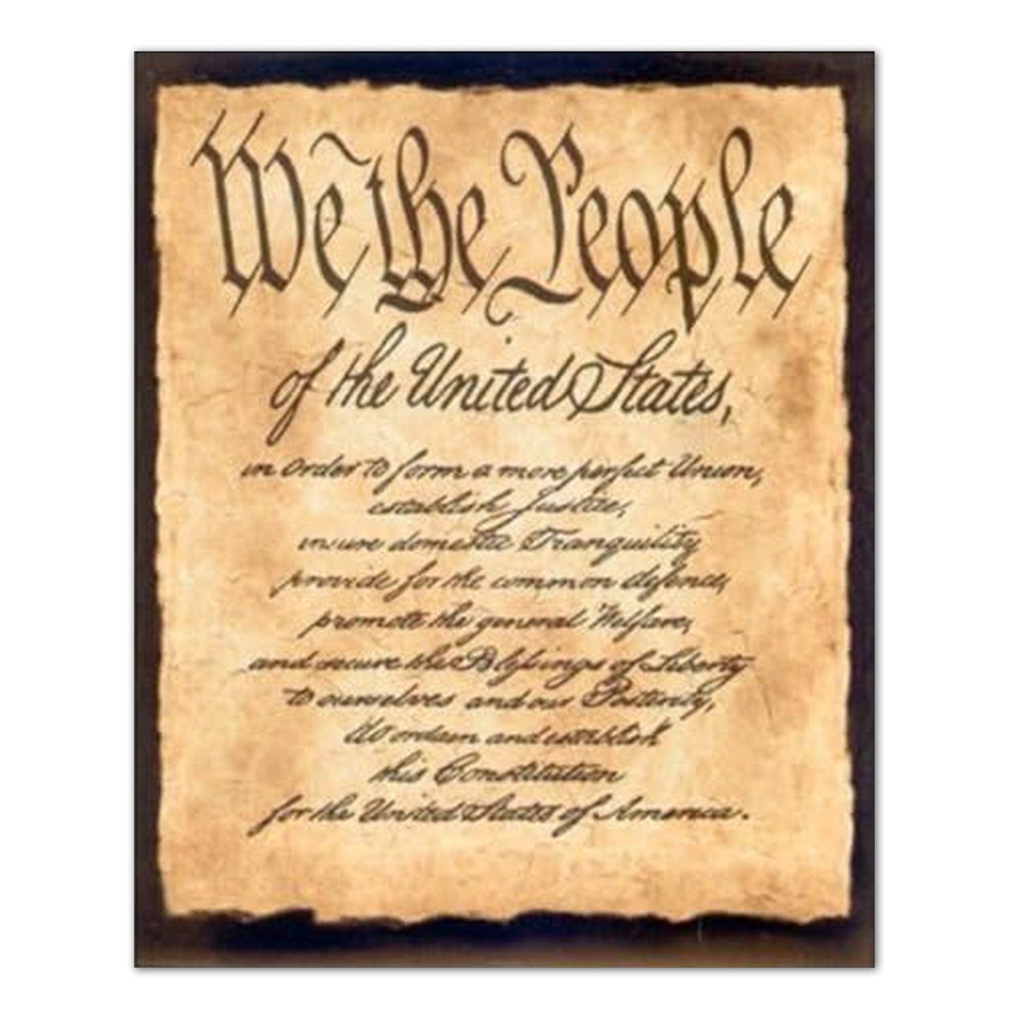 "We The People" Preamble to Constitution Democracy Bill of Rights Art Print 16x20 (with Frame Options)