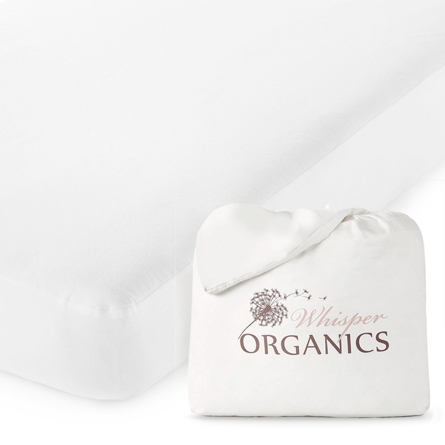 Organic Crib Mattress Cover - Waterproof Pique Knit Protector, Hypoallergenic & Breathable